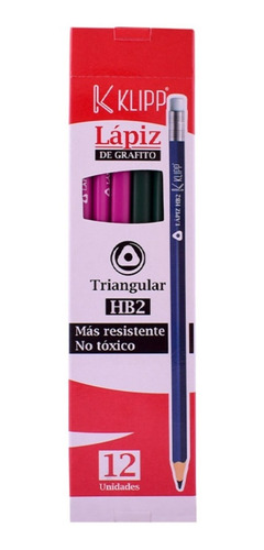 Lápiz Klipp Negro Hb Caja X12 Unidades