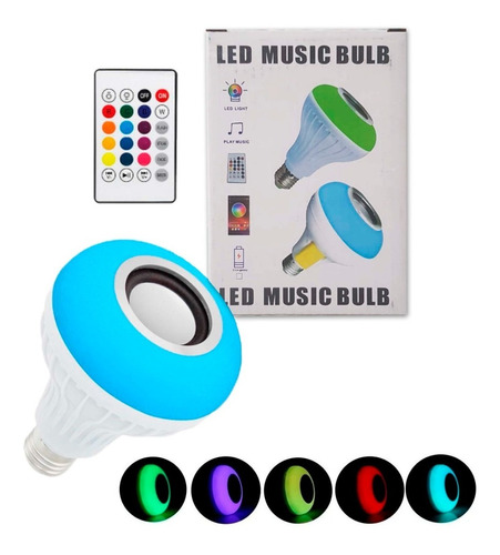 Bombillo Led Parlante Con Bluetooth Altavoz Multicolor