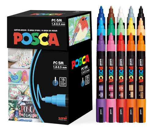 Fibrones Posca Punta Media - Juego De 15 Unid.(pc-5m15c)