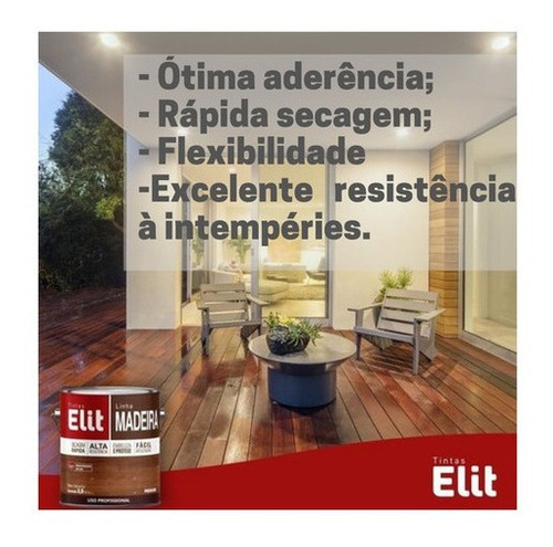 Imagem 3 de 6 de Verniz Maritimo 900ml Elit Madeira Escolha Sua Cor