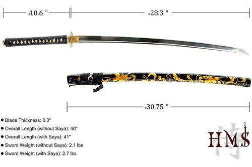 Hms - Espada Japonesa Samurai Katana, Escudo De Tomoe Con Ts