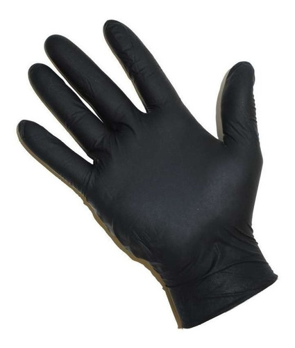 Guantes De Nitrilo Color Negro X 50u Sin Polvo Reforzados 