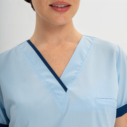 Ambo Medico Oh! Wear Lola Poly Celeste Con Azul