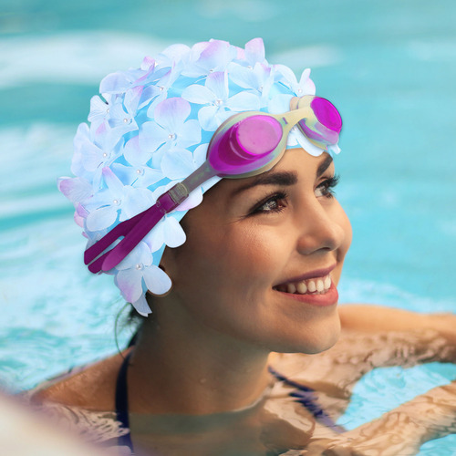 2 Gorros De Natación Para Mujer, Gorros De Natación Elástico