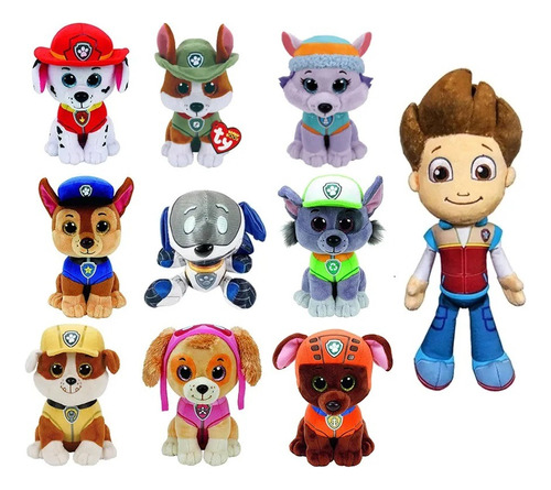 Peluche Paw Patrol Juguetes Bebe Chase Sky Marshall Ryder