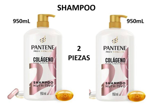 Pantene Shampoo Nutritivo Colágeno 950ml (2 Piezas)