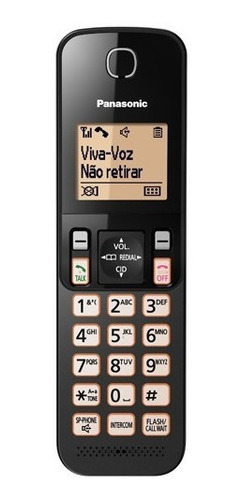Telefone Panasonic KX-TGC350 sem fio - cor preto