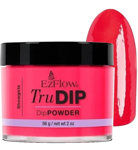 Polvo Trudip Inmersión Para Esmalte Sin Cabina Ezflow 56 Gr Color Showgirls (Fucsia)