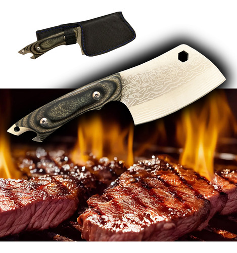 Cutelo Machado Inox Churrasco Full Tang King Madeira Rústico