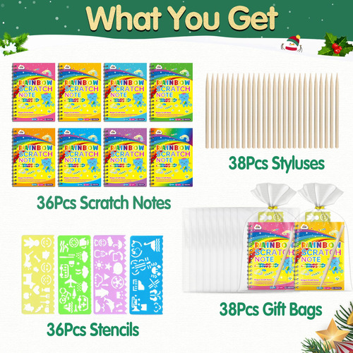 Favores De Cumpleaños Papel Rascar 36 Unidades Kit Juguete