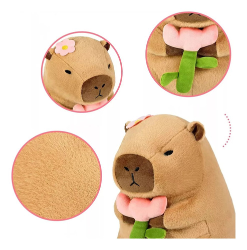 Muñeca De Peluche Con Flor De Carpincho De 30 Cm Con