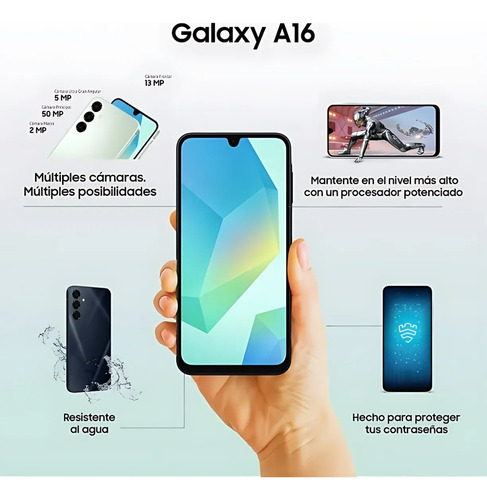 Samsung Galaxy A16 128gb 6gb Ram Con Cargador 25w Original Negro