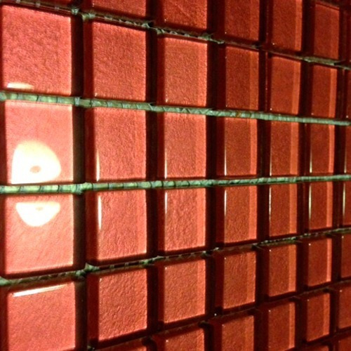 Mosaico De Malla Decorativa De Vidrio Color Rosado Oscuro