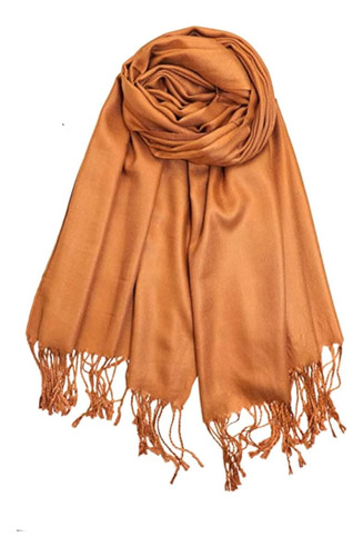 Pañuelo Pashmina Marrón Caramelo 70% Pashmina Y 30% Pañuelo 