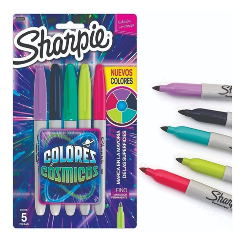 Marcadores X5 Sharpie Colores Cosmicos Punta Fina 