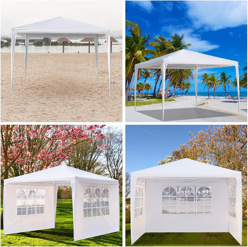 Amoloria Toldo 3x3 Carpa Gazebo Pergola Plegable Portable Para Jardines Blanco