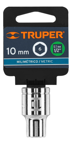 Dado 1/2' 6 Puntas Milimetrico 10 Mm Truper 13260 Color Plateado