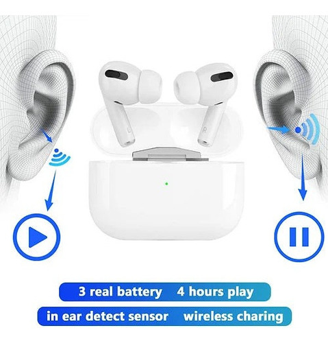 Auriculares Compatibles Con iPhone AirPods Pro De Tercera Generación Premium Line, Color Blanco