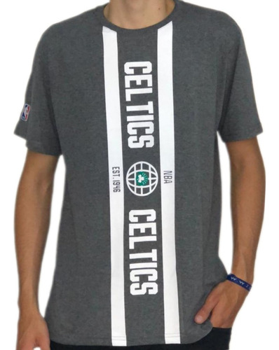 Camiseta Nba Boston Celtics Masculina - Cinza C/ Nf