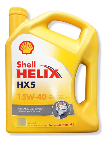 Aceite 4 Litros Mineral Shell Helix Hx5 15w 40