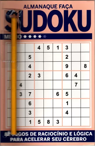 Livro Sudoku Ed. 16 - Médio/Difícil - Só Jogos 9x9 - 6 Jogos por