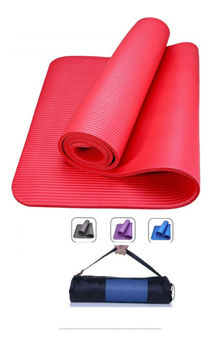 Colchoneta Yoga Mat Gruesa 15 Mm Premium +  Bolso + Sujedor