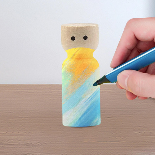 5 Figuras De Madera Sin Pintar 4,5 Cm X 1,8 Cm Departamento