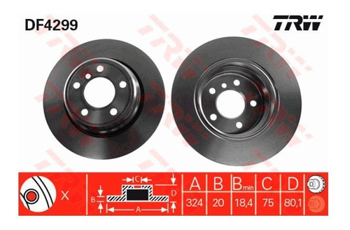 Par Disco De Freio Traseiro Bmw X5 4.4 I 2000-2007 (e53)