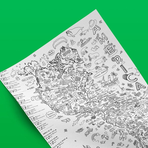 Mapa De Animales De América Para Colorear - Atlantis Mapas