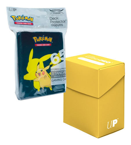 Pokemon Protectores Ultra Pro 65 Unid Pikachu + Deck Box Up