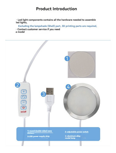 Modelo De Impresión 3d Con Luz Led, Foco Led, 5 V, Ultrafino