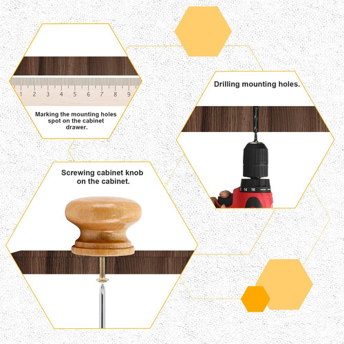 Luomorgo 8 Pcs Nibas De Tocador De Madera Natural, Perillas