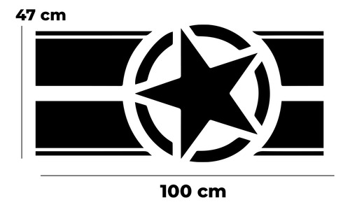 Vinilo Para El Auto Franja Estrella Capot