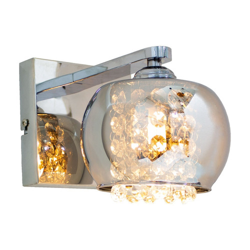 Luminária Arandela Cristal K9 Cuba Cromada + Led 5w St1219