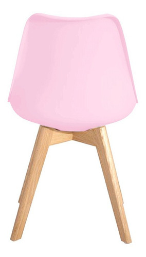 Silla de comedor Tienda El Garage Tienda El Garage Eames acolchada, estructura color rosa, 6 unidades