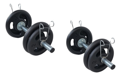 Kit Musculação 30 Kg Com 3 Barras Ocas E Pesos