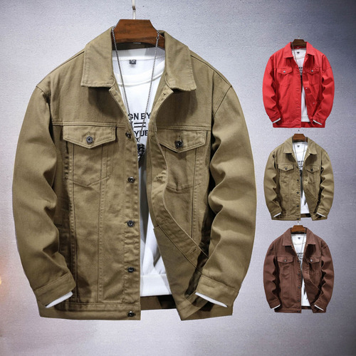 Chaqueta De Mezclilla Holgada Para Hombre, Ropa De Abrigo De