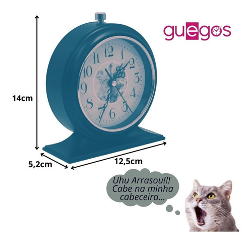 Imagem 5 de 6 de Relógio Despertador De Mesa E Cabeceira Com Alarme Vintage