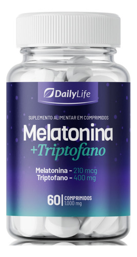 Suplemento Melatonina + Triptofano 60 Comprimidos Dailylife 