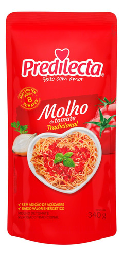 Molho de Tomate Tradicional Predilecta sem glúten em sachê 340 g