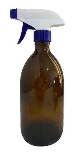 6 Botella Vidrio 500 Ml Ámbar Con Atomizador(it-178)