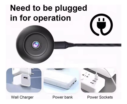 Mini Cámara De Seguridad Wifi Espía Discreta Hd Remota Color
