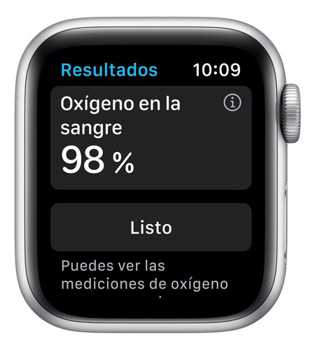 Imagen 3 de 8 de Apple Watch Series 6 (GPS) - Caja de aluminio plata de 40 mm - Correa deportiva blanco