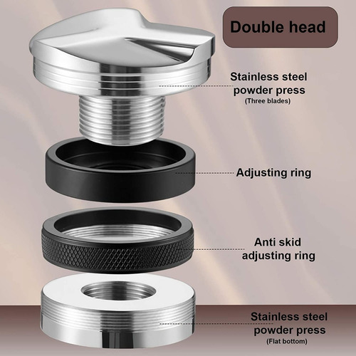 Imagen 7 de 7 de Tamper + Distribuidor De Café Barista 51mm 2 En 1 Acero Inox