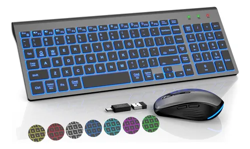 Teclado y ratón inalámbrico retroiluminado hotsell