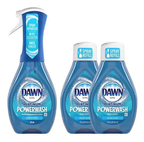 Dawn Powerwash Lavatrastes Desengrasante En Spray 3 De 473ml