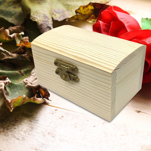 Caja De Madera Sin Terminar, Joyero De Madera Tapa De Arco