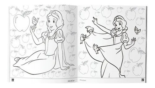 Imagem 3 de 4 de Livro Grande Para Colorir Princesas Disney Infantil Menina
