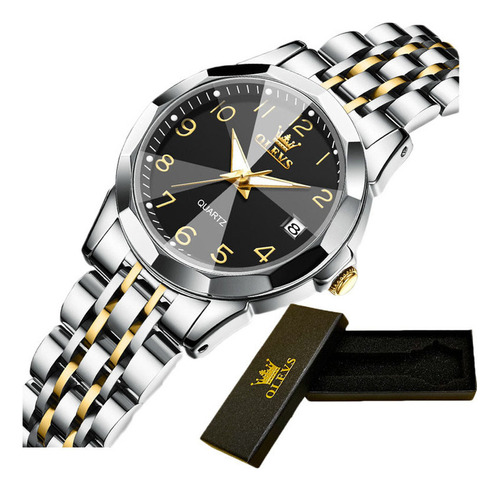 Relojes De Cuarzo Olevs Luminous Stainless Para Mujer Color Del Fondo Silver Golden Black
