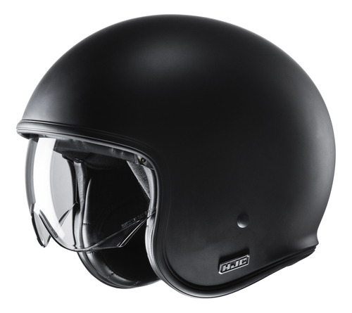 Casco Moto Hjc Abierto C/visor V30 Sólido Semi F Black